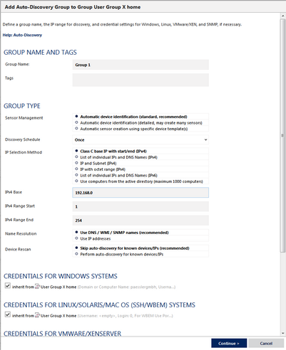 Add Auto-Discovery Group Dialog Add Auto-Discovery Group Dialog