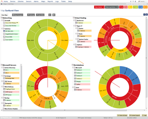 Example of a PRTG Map Example of a PRTG Map