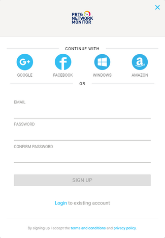 PRTG on Demand Signup PRTG on Demand Signup